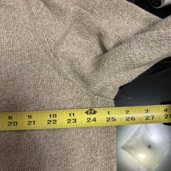 Polo Ralph Lauren Men's 1/4 Zip Sweater 2X Brown Beige Thick Knit 100% Cotton - Picture 5 of 6